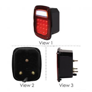 Automann LED S/T/T Replacement Box Light Without Side Marker Red. Part # 571.LD500R38 From Tracey Truck Parts, Automann Truck Parts.