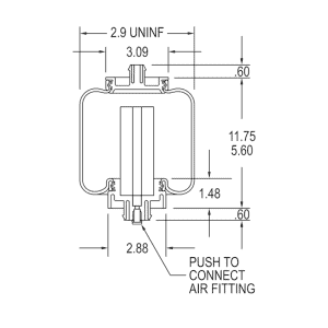 TTP Freightliner Cabin Air Spring. Top Plate Hole/Stud: 1, Bottom Plate Hole/Stud: 1. Part # TTP1852651000 From TTP.
