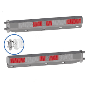 Straight Automann Mud Flap Hangers, Spring Loaded: Frame Seat With Internal Locator. Material: 201 Stainless Steel. Part # 562.435SS201FS