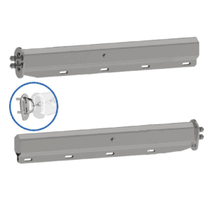 Straight Automann Mud Flap Hangers. Spring Loaded: Frame Seat With Internal Locator. No Conspicuity Tape. Part # 562.465SS201FS