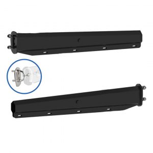 Straight Tapered Automann Mud Flap Hangers. Spring Loaded: Frame Seat With Internal Locator. Color: Black, Part # 562.490BFS