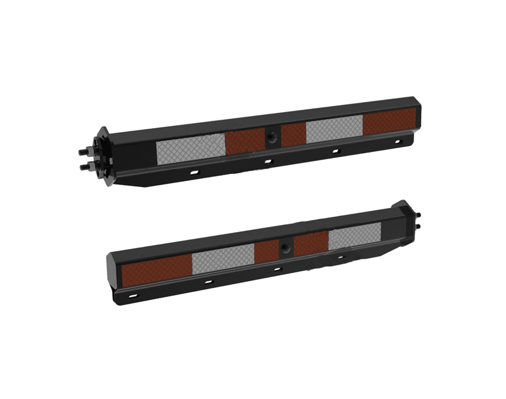 Straight Automann Mud Flap Hangers. Spring Loaded: Frame Seat With Internal Locator. Color: Black. Part # 562.433FS From Tracey Truck Parts.