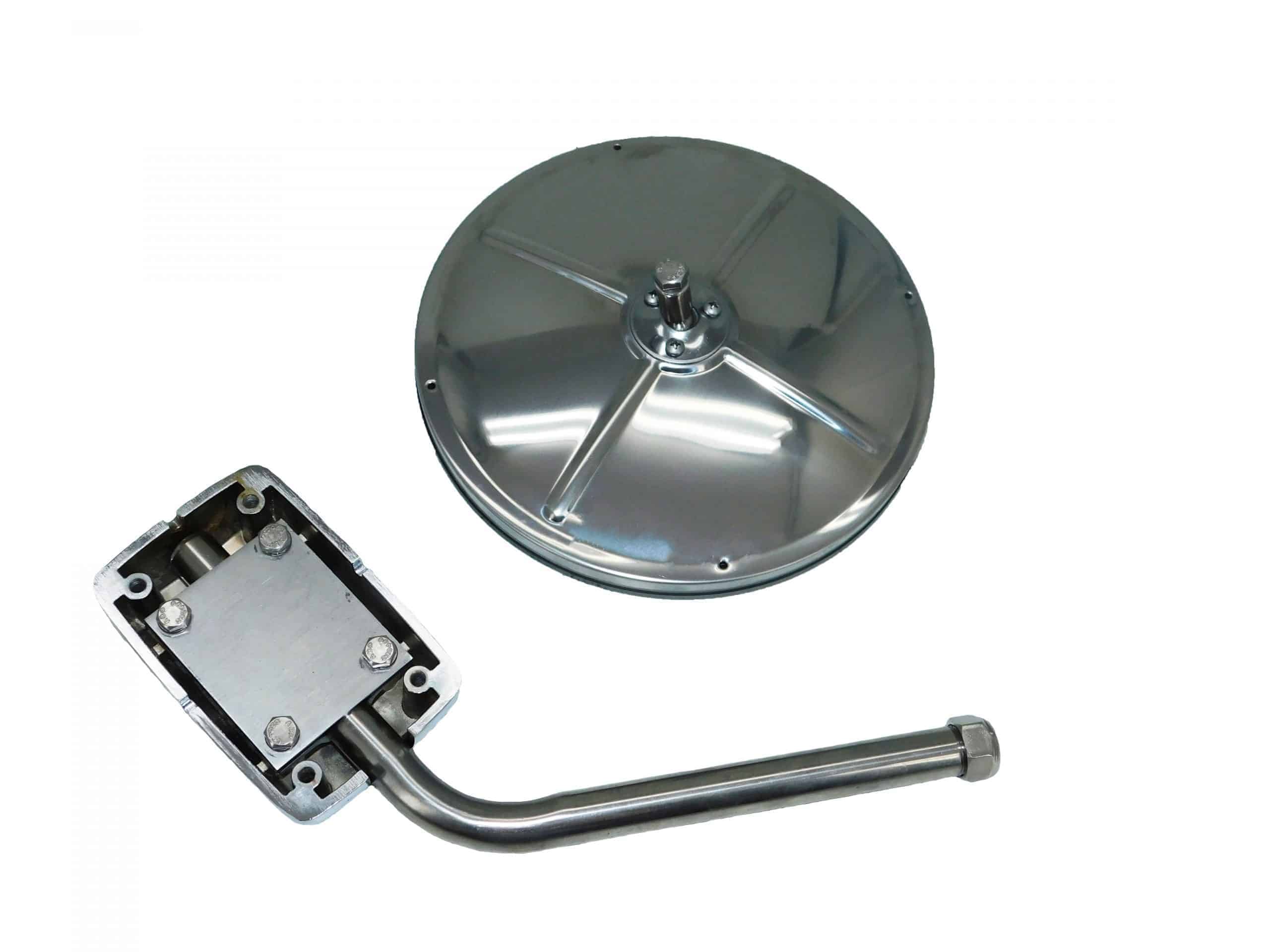 Alliance Hood Mount Mirror Assembly, Stainless Steel, Comes With 8 1/2" Convex Mirror. Part # ABP N74B 60171 From Tracey Truck Parts.
