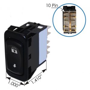 Automann Freightliner Window Switch. Replaces OEM: A06-30769-169 . Driver Side. Power Window Switch. Part # 577.46508 From Tracey Truck Parts.