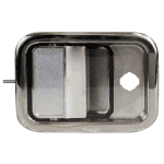 Freightliner RH Exterior Door Handle. Color: Black & Chrome, Brand: Freightliner. Replaces OEM Part. Part # A18-68366-001, Truck door handle, truck door handles, custom truck door handles, semi truck doors, semi truck door, semi truck door latch, truck door parts, mack door parts, international truck door parts, mack truck door parts, kenworth truck door parts, peterbilt truck door parts, freightliner truck door parts, volvo truck door parts, heavy duty door handles, heavy duty door handle, truck door deflector, truck window deflector, chrome door handles, aftermarket truck door handle, aftermarket truck door handles